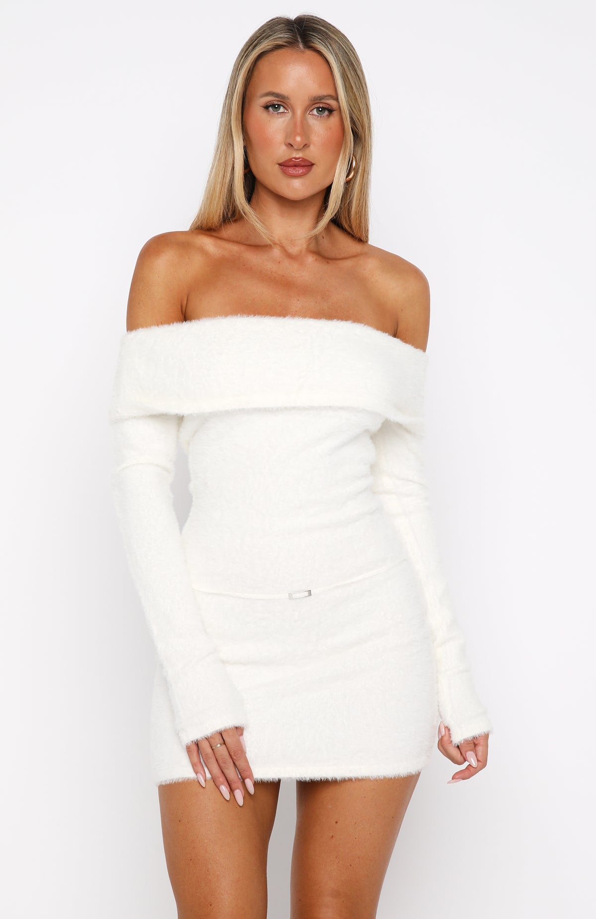 snowbird mini dress white Moonlit Dreams Knit Mini Dress Snow