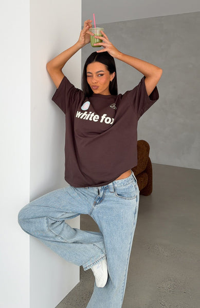 No Matter What Happens Oversized Tee Chocolate | White Fox Boutique US
