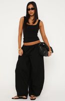 Off The Record Low Rise Pants Black