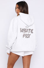 Offstage Printed Oversized Hoodie Grey Marle/Leopard | White Fox