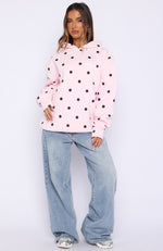 Offstage Printed Oversized Hoodie Posy Polka Dot | White Fox