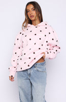 Offstage Printed Oversized Hoodie Posy Polka Dot