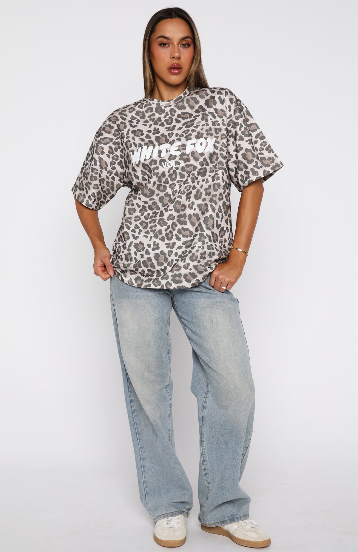 Offstage Printed Oversized Tee Leopard | White Fox Boutique US