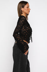 トップス theredthread S framed lace tops black THEREDTHREAD / ザレッドスレッド】S framed lace tops