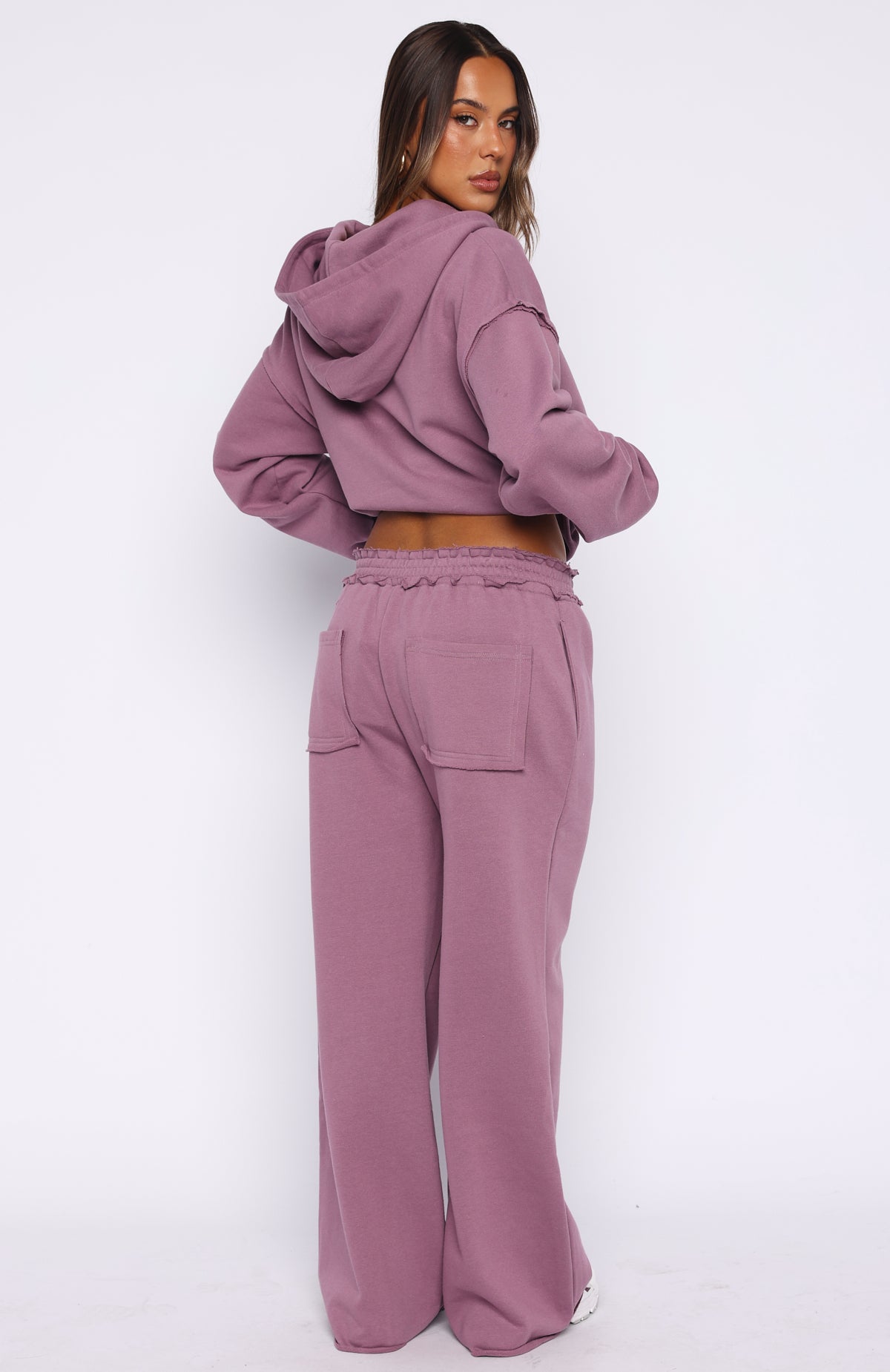 On My Own Terms Wide Leg Sweatpants Dusty Plum | White Fox Boutique US