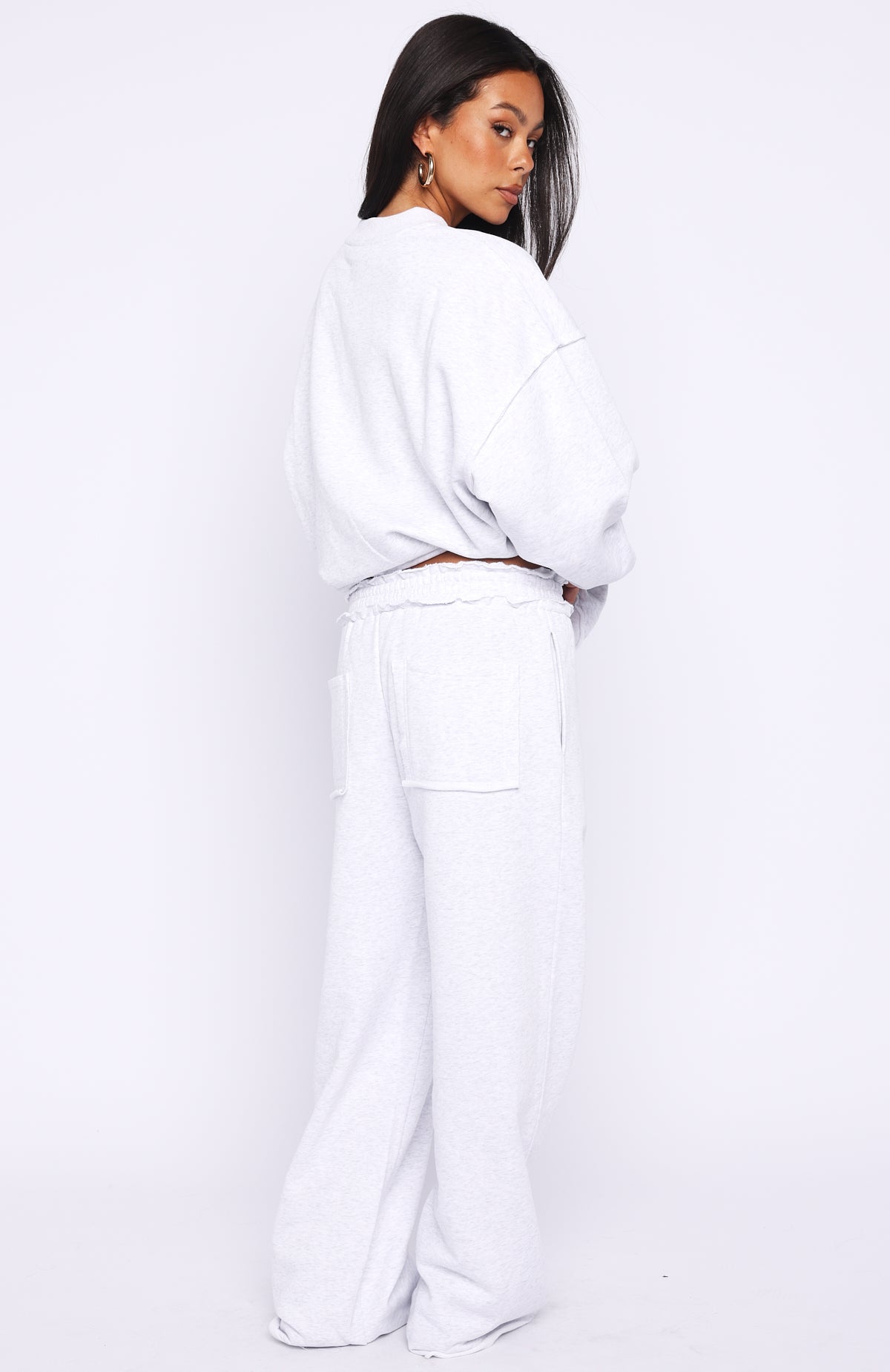 On My Own Terms Wide Leg Sweatpants Grey Marle | White Fox Boutique US