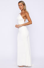 fitted lace wedding dress Our Love Story Maxi Dress Off White