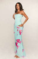 Peach Fizz Strapless Maxi Dress Amalfi Muse