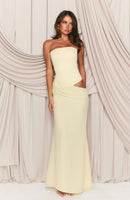 Peach Fizz Strapless Maxi Dress Lemon
