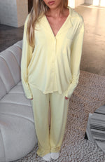 Pillow Talk Long Sleeve Pyjama Set Lemon