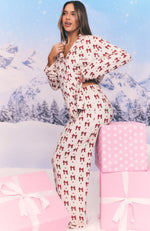 Pillow Talk Printed Long Sleeve Pyjama Set Bow Bliss