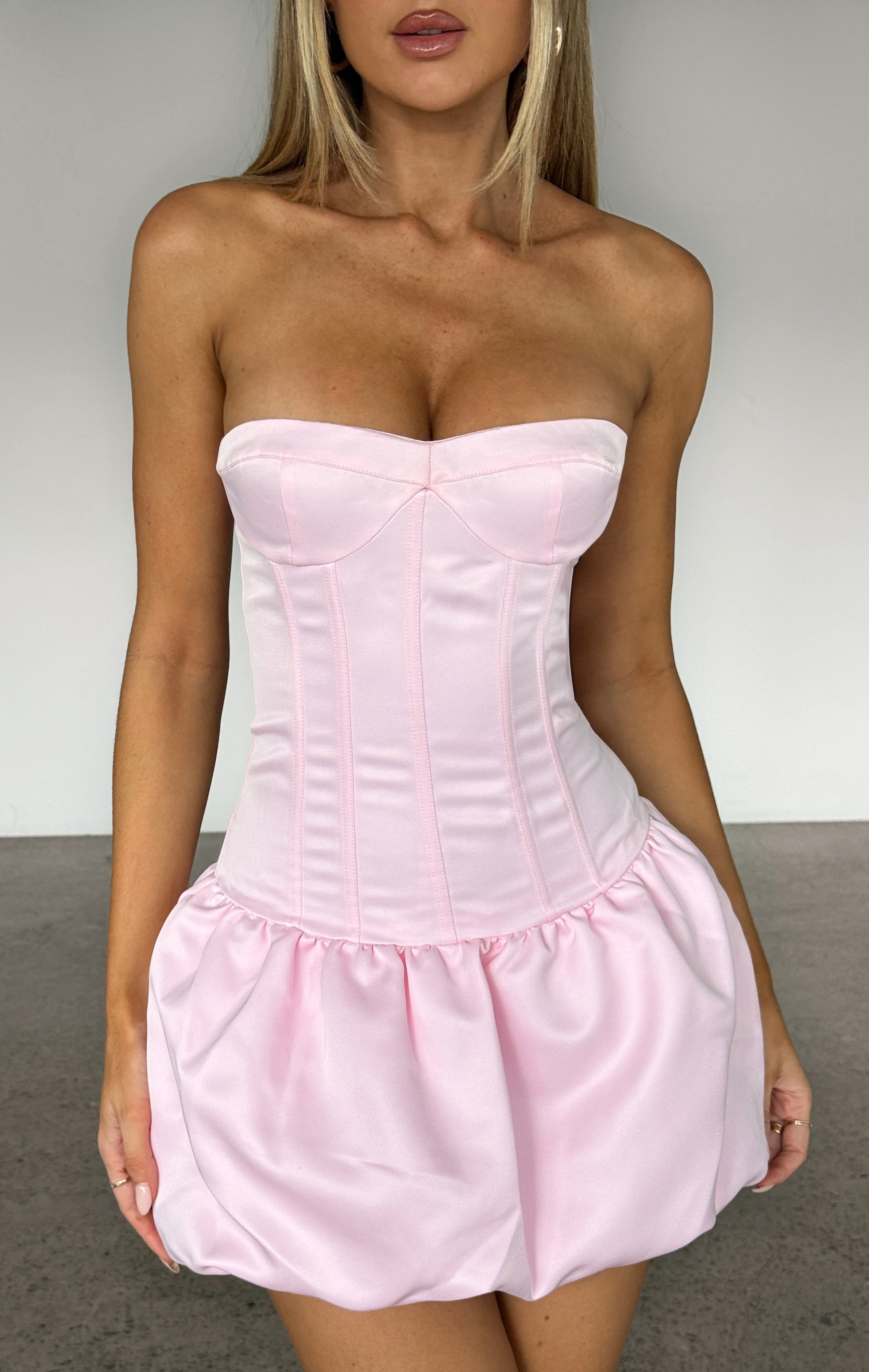 Princess Era Strapless Mini Dress Baby Pink Princess Era Strapless Mini Dress Baby Pink