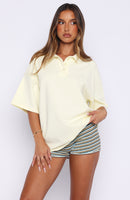 Pure Intent Oversized Short Sleeve Rugby Shirt Lemon