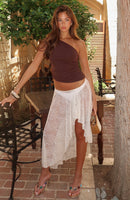 Milan Mornings Lace Maxi Skirt Off White
