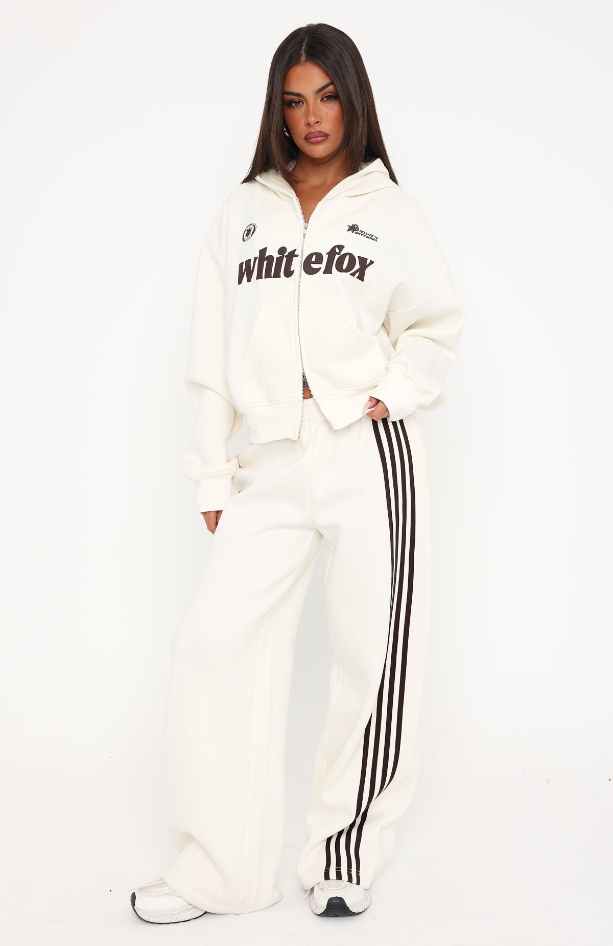 Release 15 Janie Boxy Zip Front Hoodie Off White | White Fox
