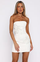 Rendezvous Strapless Mini Dress Cream