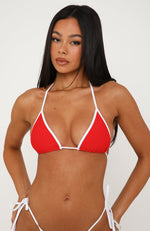Marissa Bikini Top Poppy Red/White | White Fox Boutique US