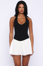 black and white halter neck dress She's Untouchable Halter Neck Mini Dress Black/White