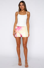Show Queen Sequin Mini Skirt Lemon Spritz