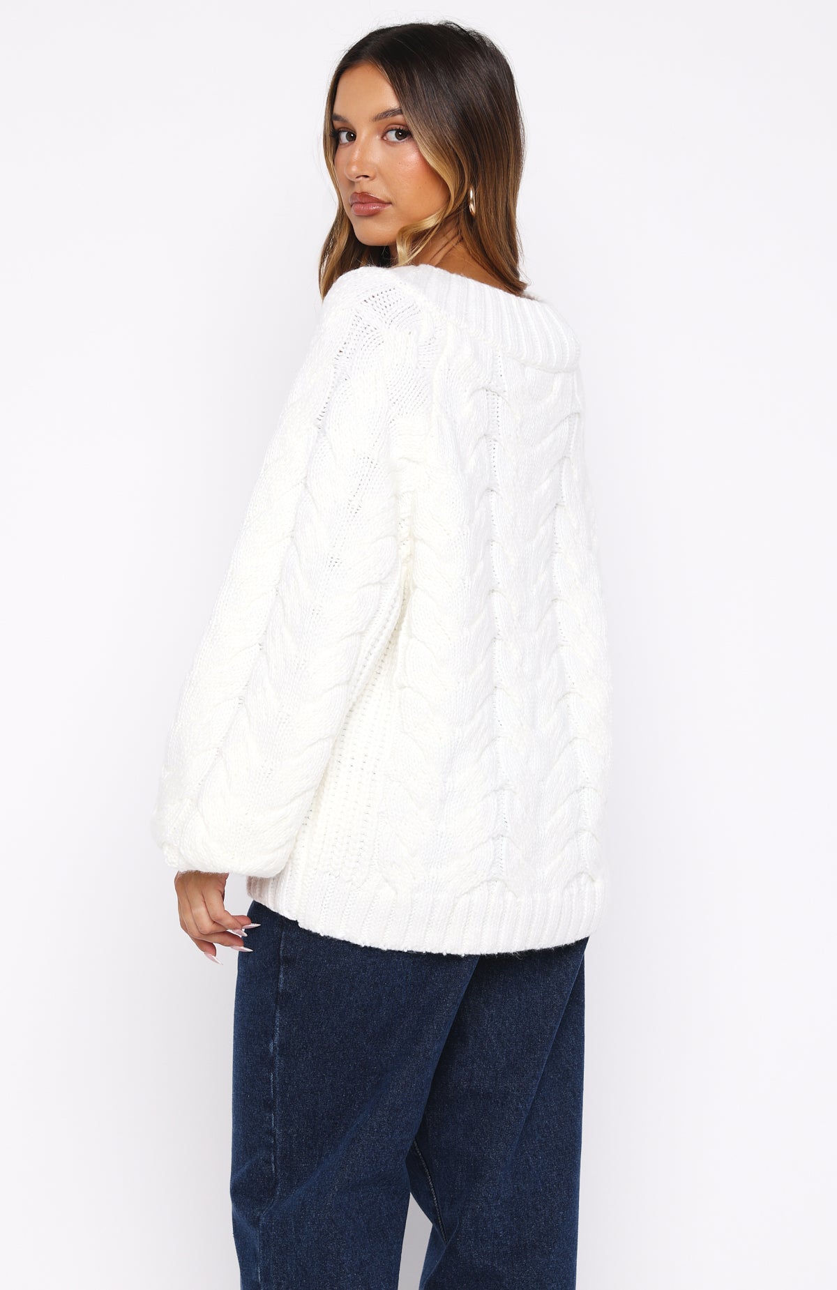 Showfern Knit Sweater Off White | White Fox Boutique US