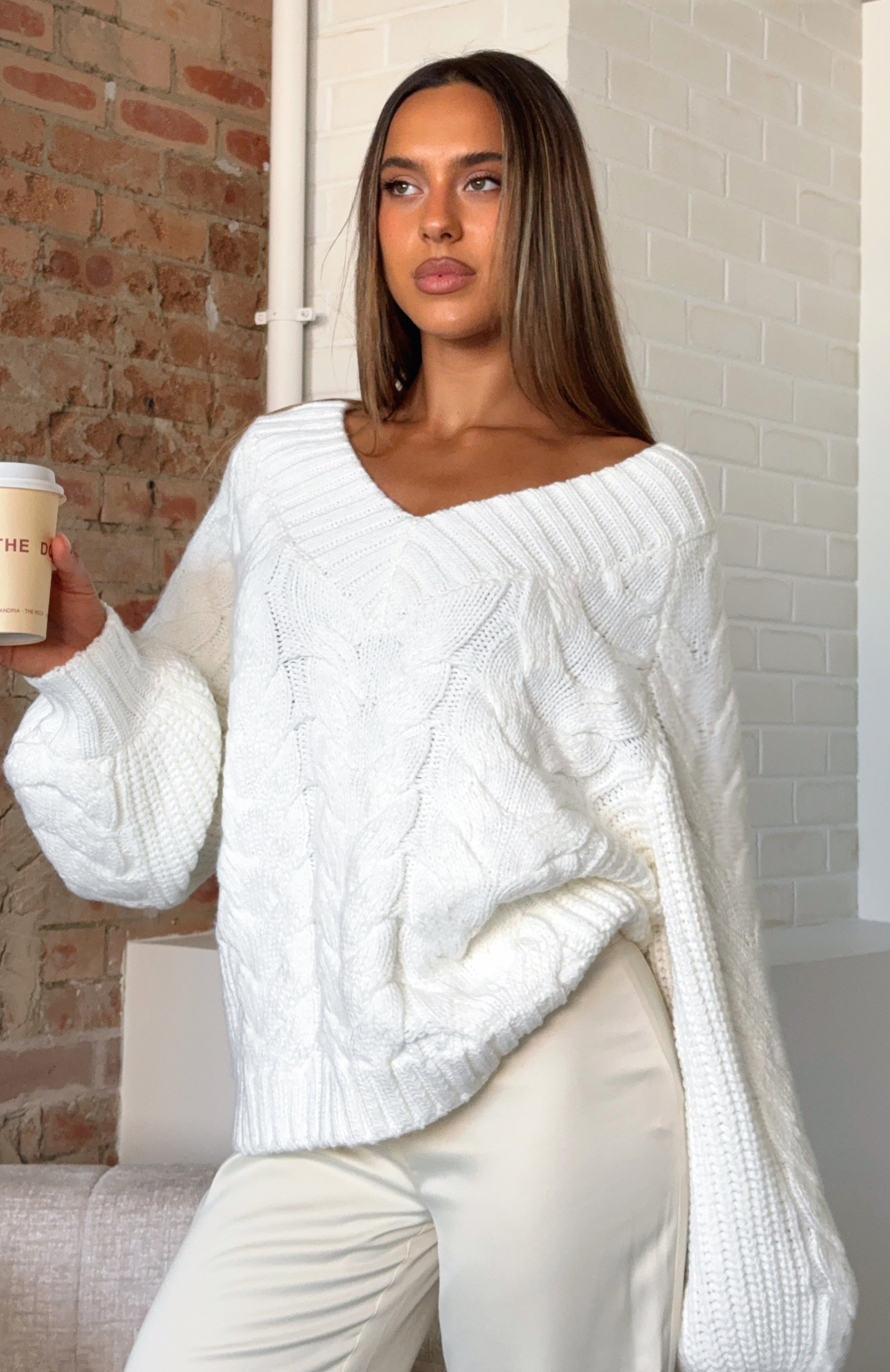 Showfern Knit Sweater Off White | White Fox Boutique US