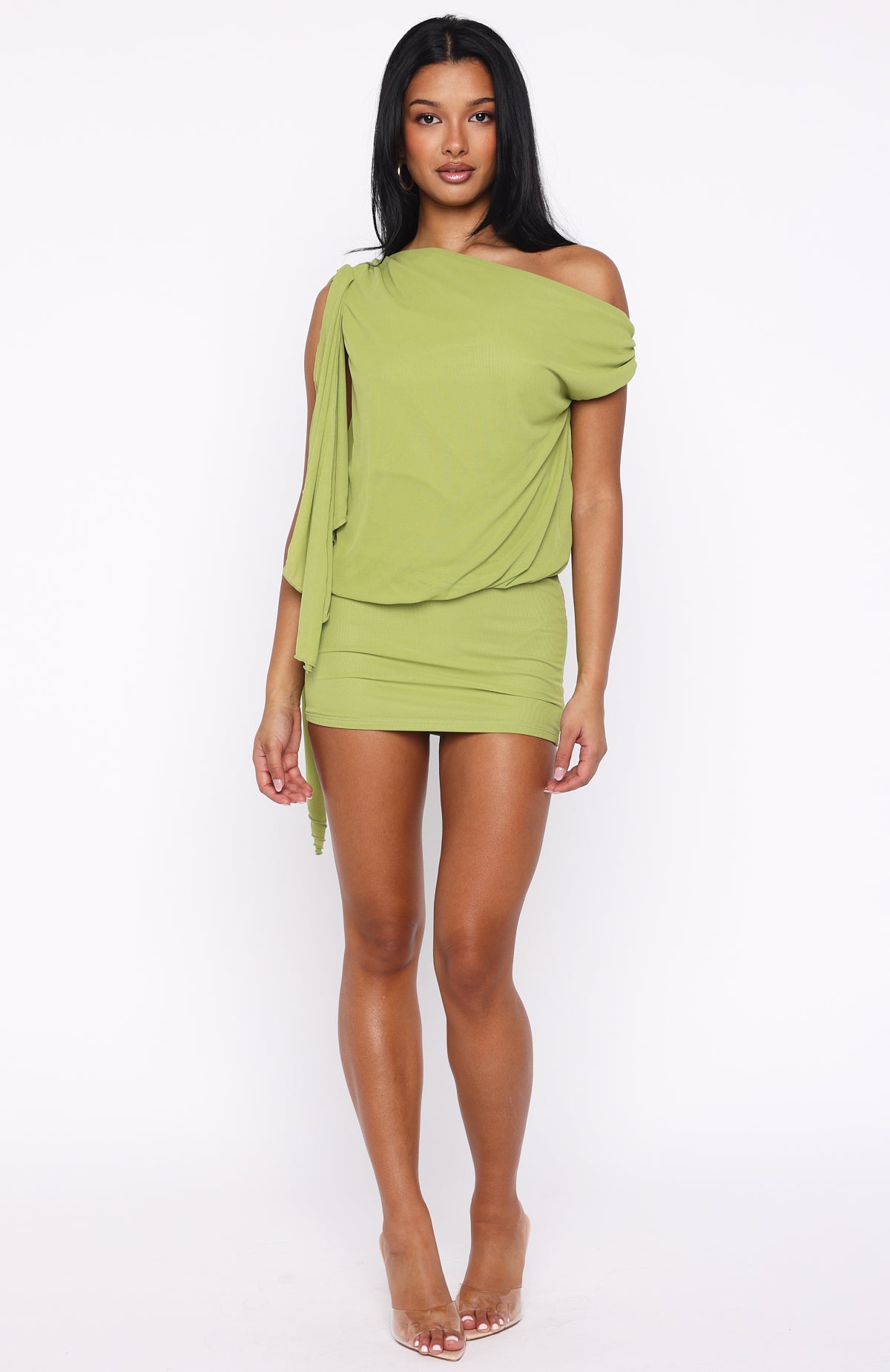 knee length dresses for ladies Sicilian Dreams Mini Dress Chartreuse