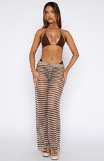 Singing Love Song Crochet Pants Chocolate Stripe