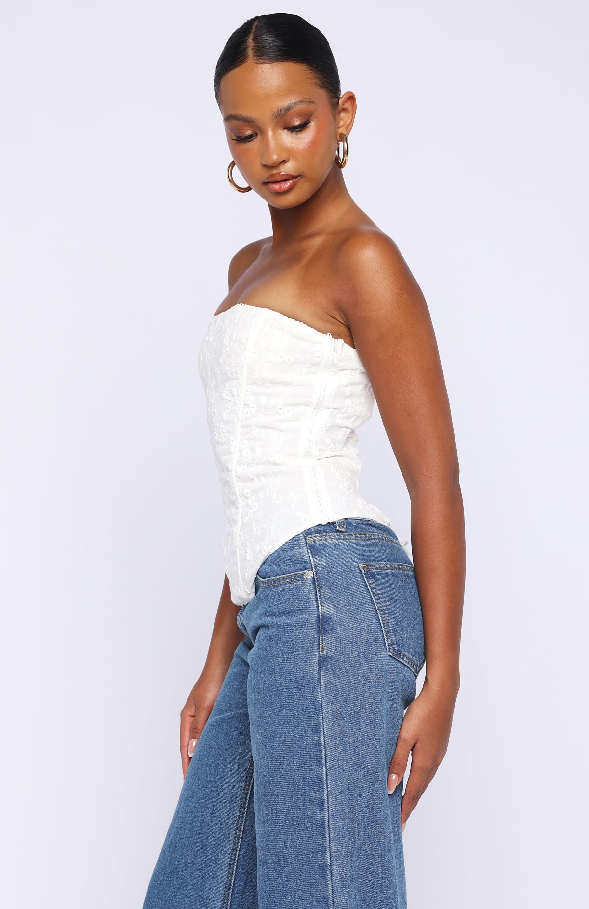 Snowdrop Strapless Bustier White | White Fox Boutique US