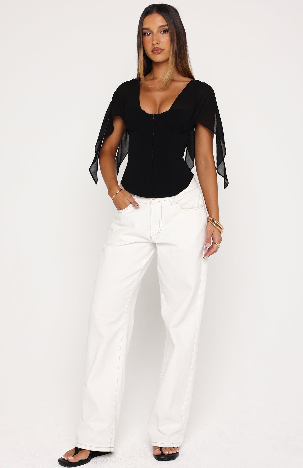 Soft Whisper Bustier Black | White Fox Boutique US