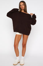 Softer Love Knit Sweater Chocolate