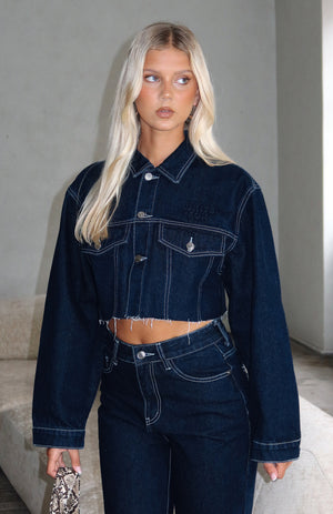 Something To Prove High Rise Straight Leg Jeans Dark Indigo