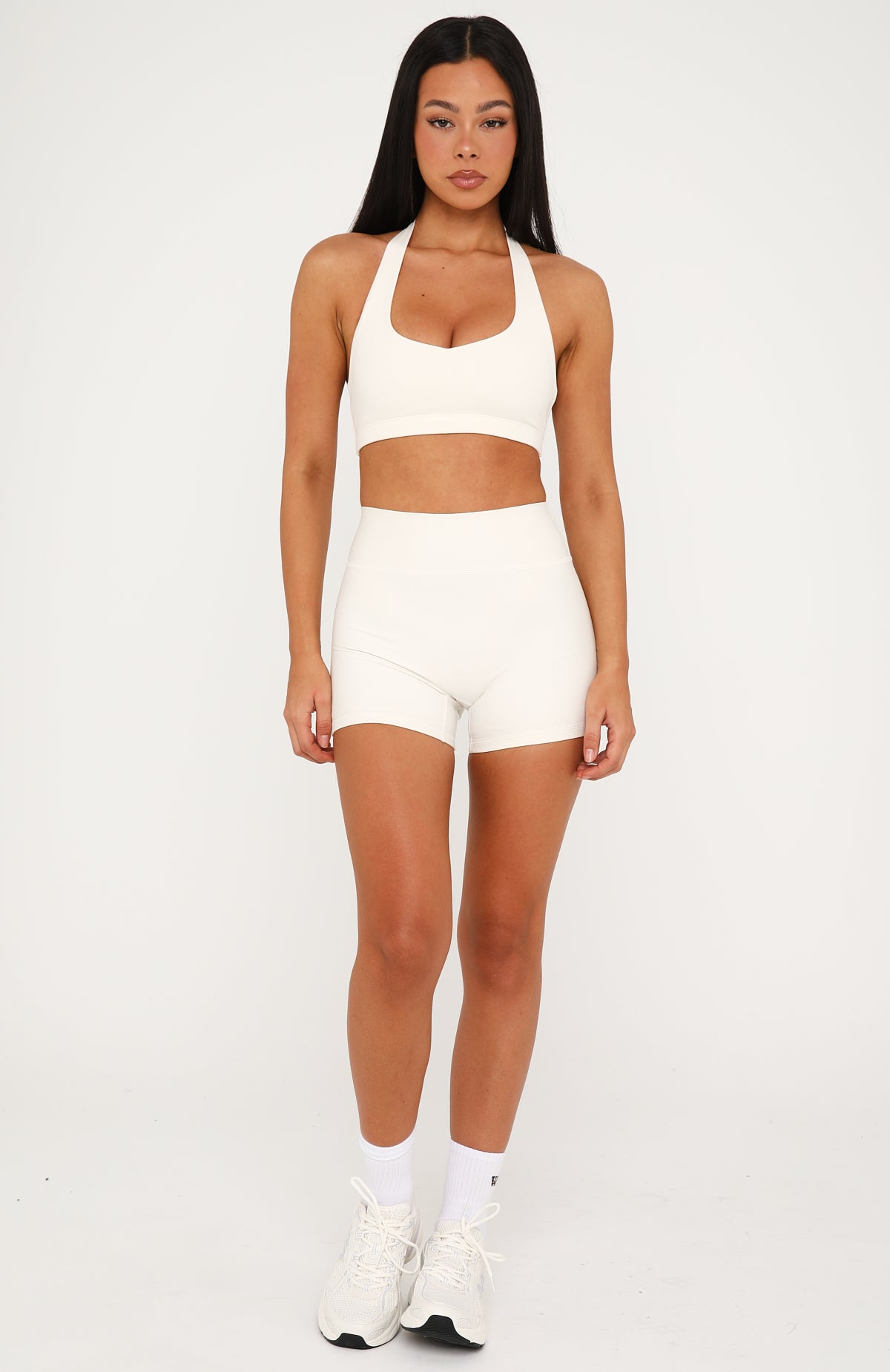 Keep Moving High Waisted Shorts Cream | White Fox Boutique US