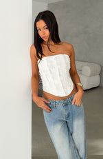 Stolen Kisses Strapless Bustier White | White Fox Boutique US