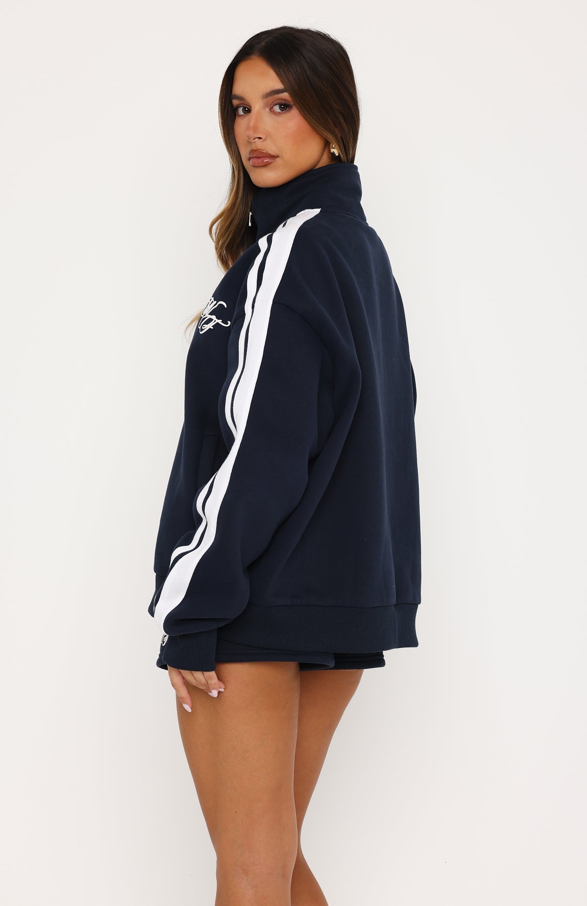 Studio 17 Odessa Oversized Zip Jacket Navy | White Fox Boutique US