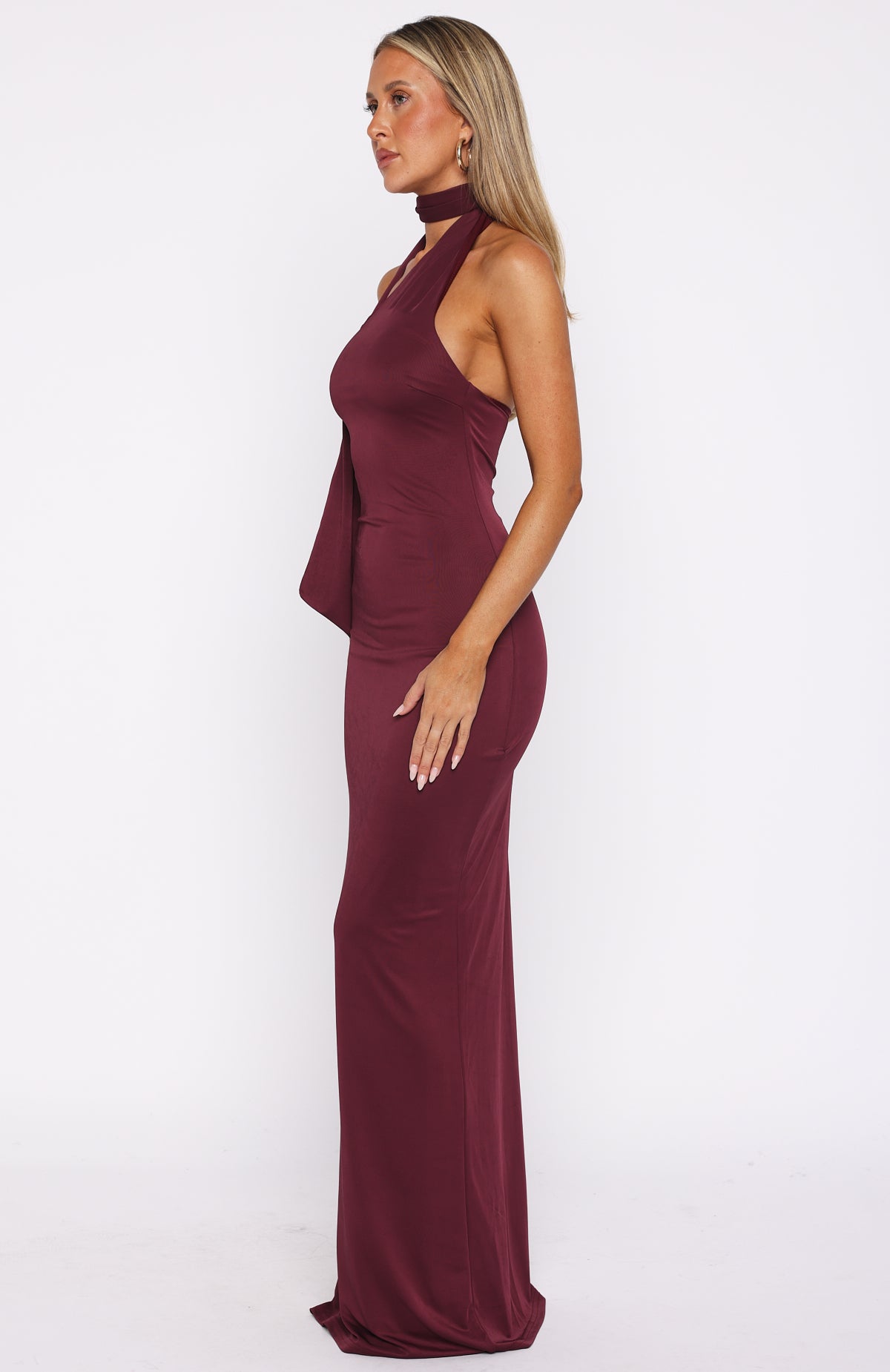 maroon maxi dress for women Sugar High Maxi Dress Burgundy