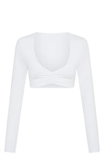 Sync Long Sleeve Crop White
