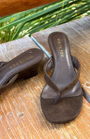 Taya Wedge Chocolate Faux Suede