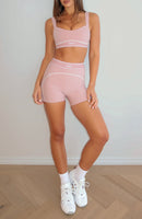 Adapt Bike Shorts 4" Dusty Pink/White