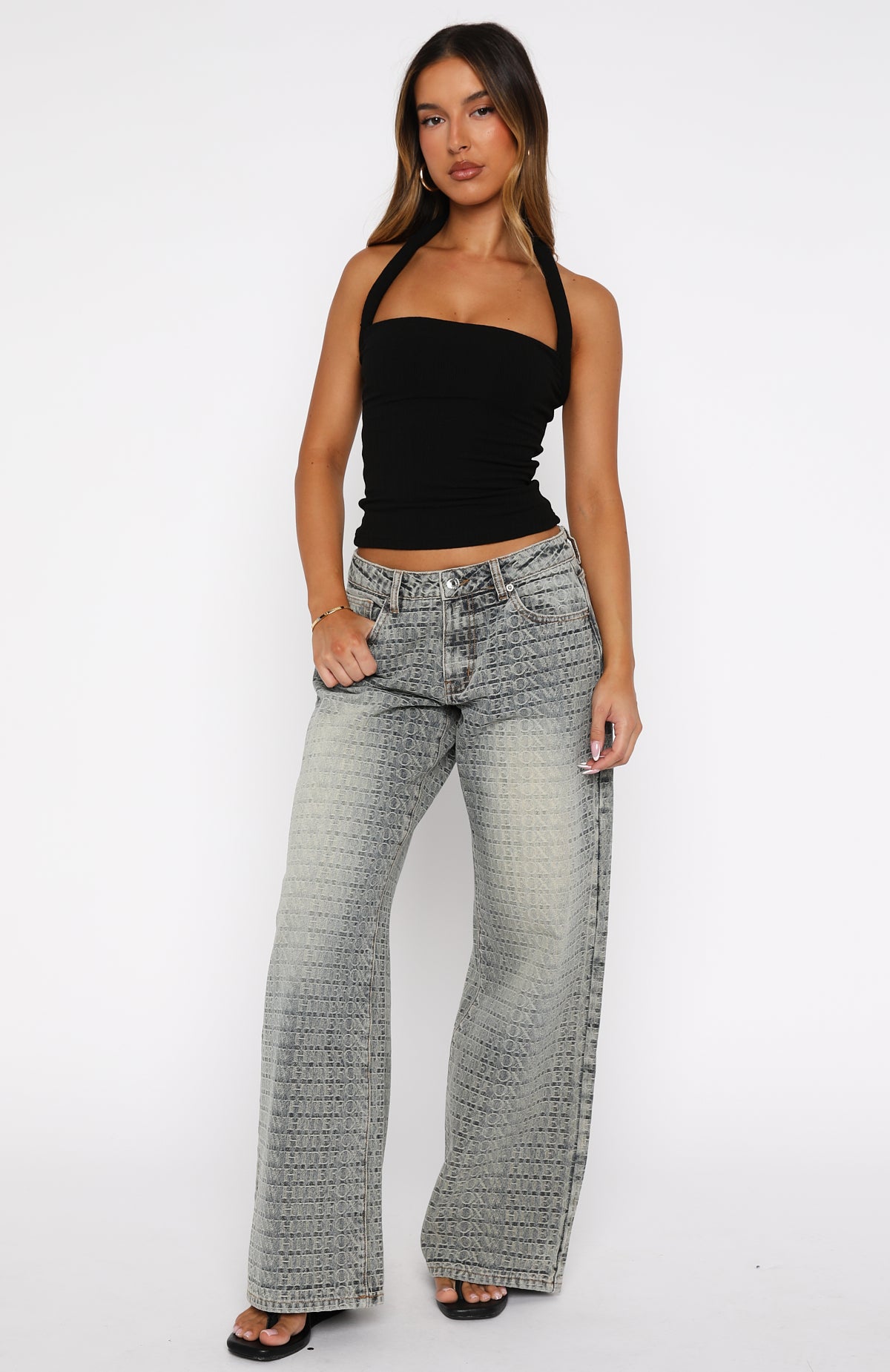 Text Me Low Rise Wide Leg Jeans Sand Wash | White Fox Boutique US