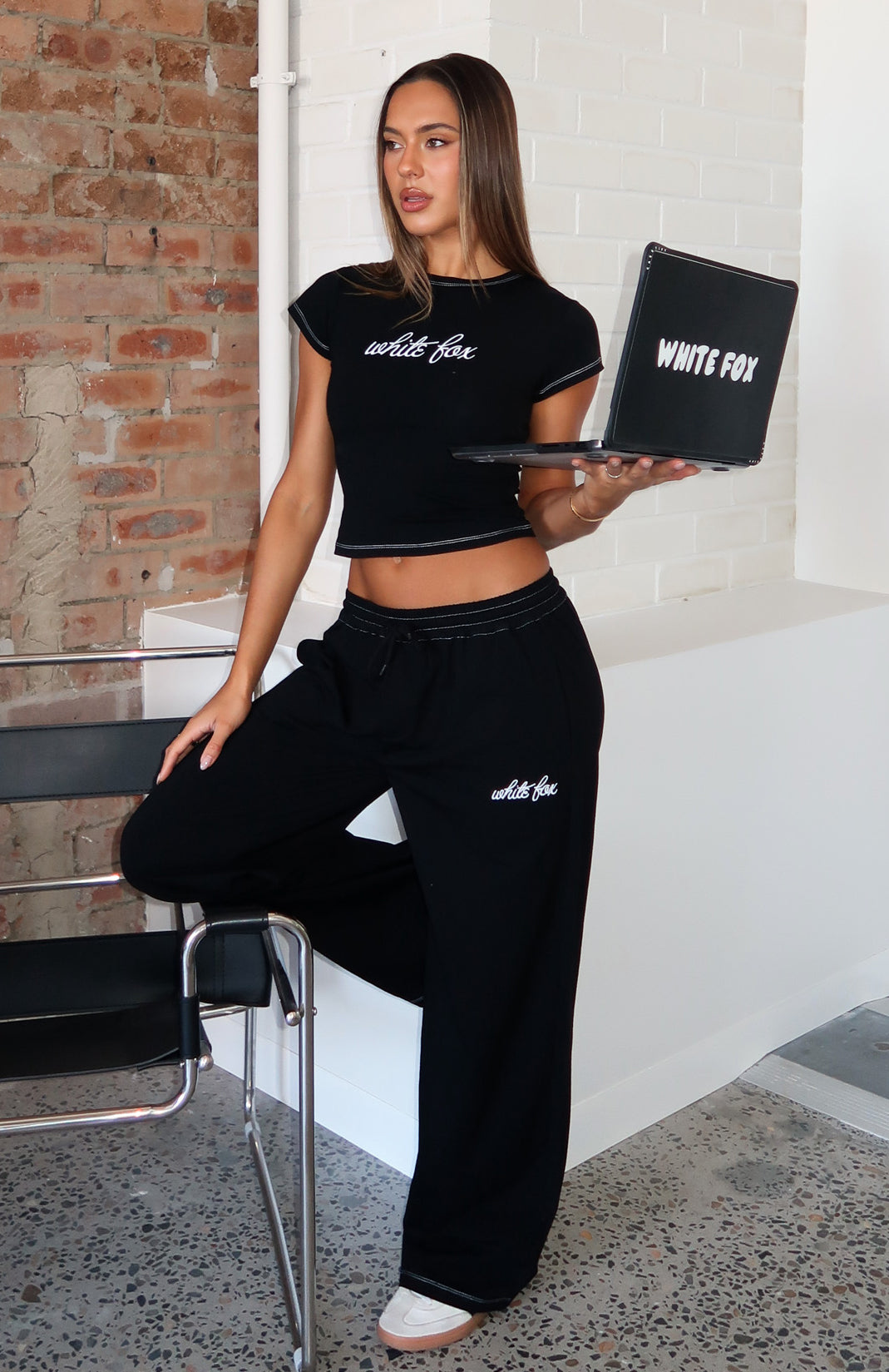 The Original Track Pants Black | White Fox Boutique US