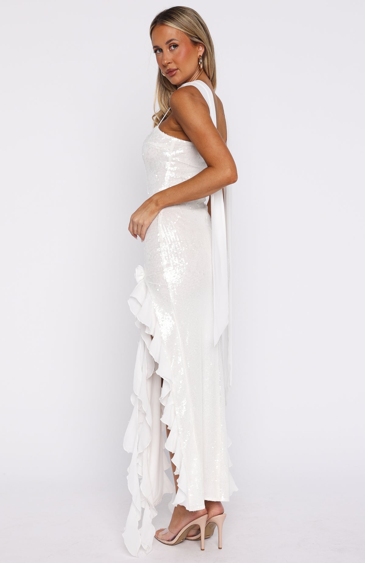 The Positano Dream Sequin Maxi Dress Off White The Positano Dream Sequin Maxi Dress Off White