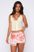 Tropic Temptations Mini Skirt Lemon Symphony