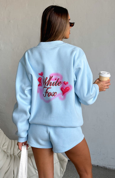 Trouble Maker Oversized Sweater Baby Blue | White Fox Boutique US