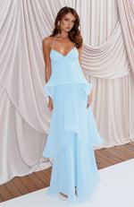 white fox boutique blue dress Twirl With Me Maxi Baby Celebrating love in the tie back Hunter Bell Vera Long-Sleeve Style:EE0164ADN