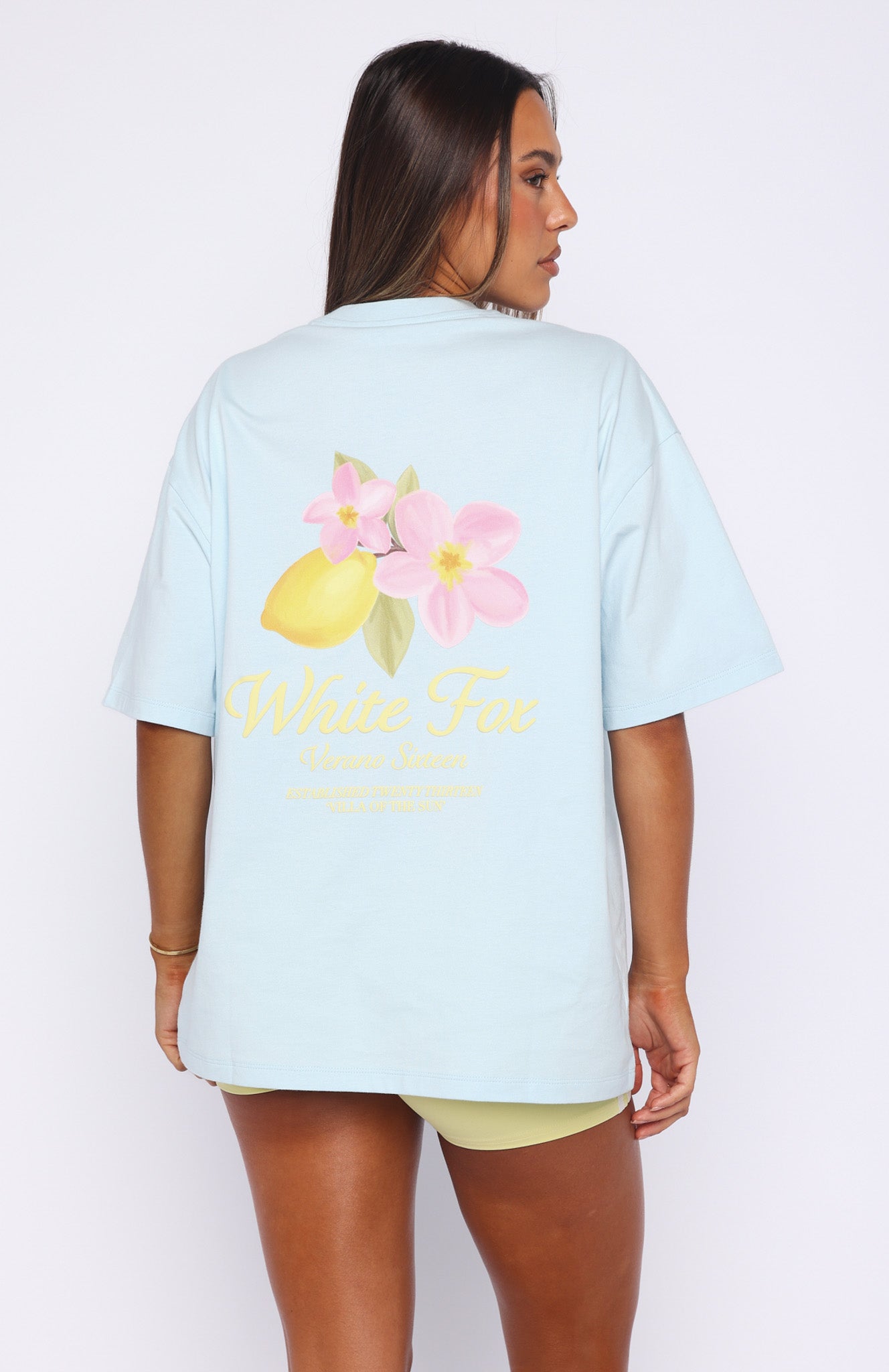 Verano Sixteen Azurra Oversized Tee Blue | White Fox Boutique US