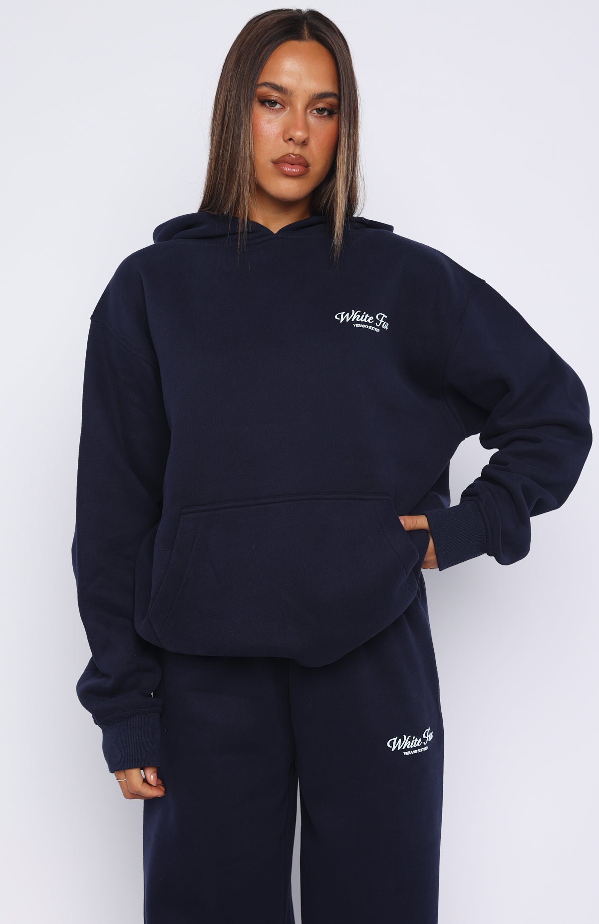 トップス VALLAD 23HOODIE NAVY Verano Sixteen Lilia Oversized Hoodie Navy | White Fox Boutique US
