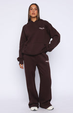 Verano Sixteen Lilia Wide Leg Sweatpants Chocolate | White Fox