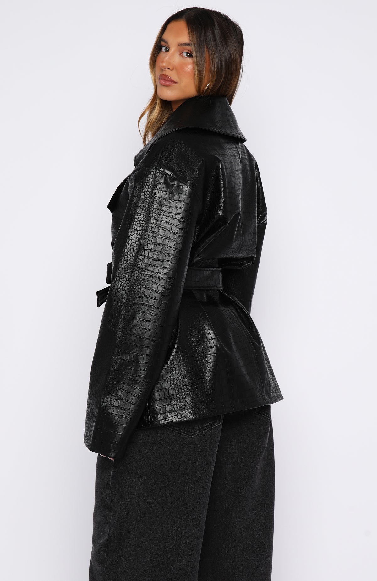 Victory Lap PU Jacket Black | White Fox Boutique US