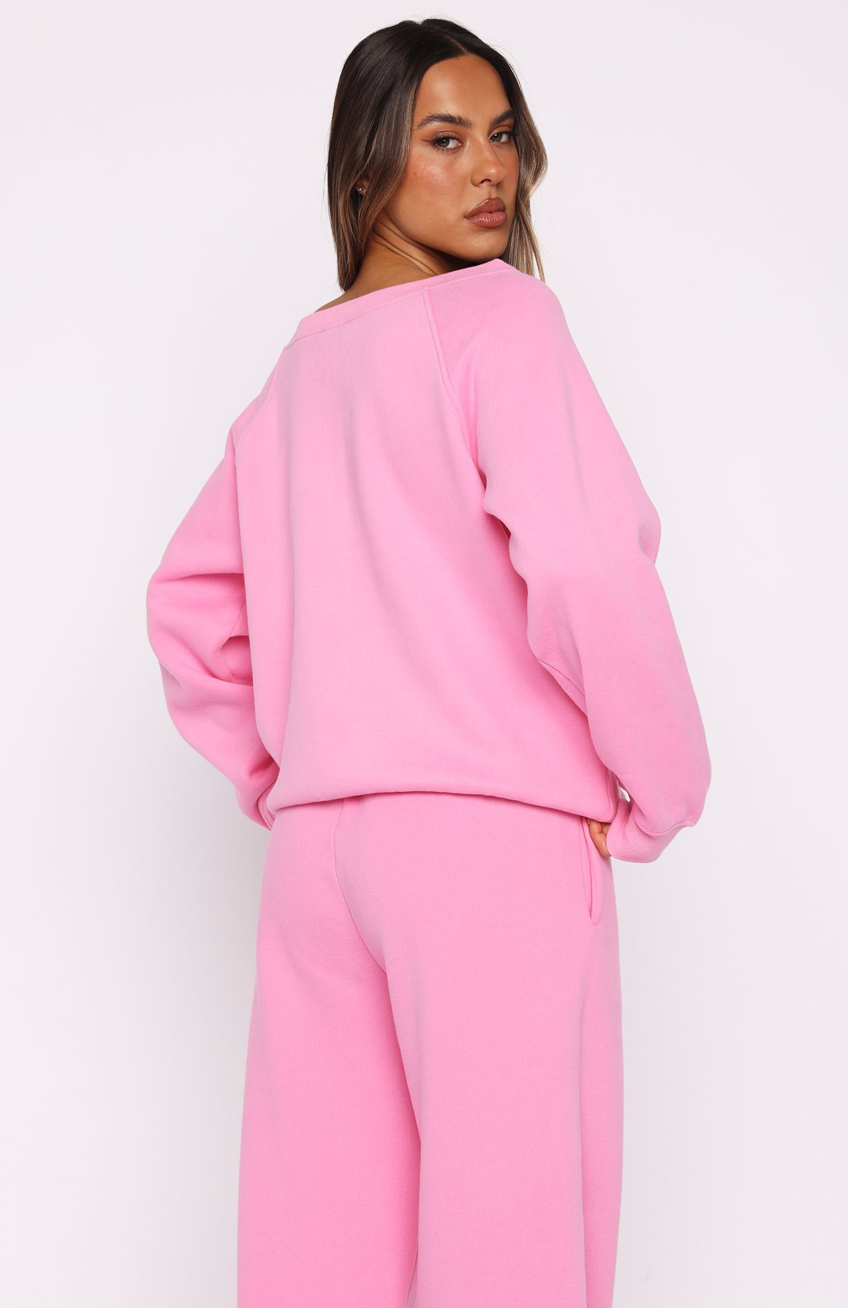 Vol. 1 Off Shoulder Sweater Bubblegum | White Fox Boutique US
