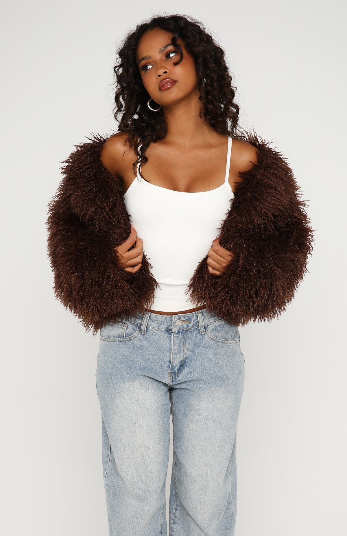 Weekend Away Fur Jacket Chocolate | White Fox Boutique US